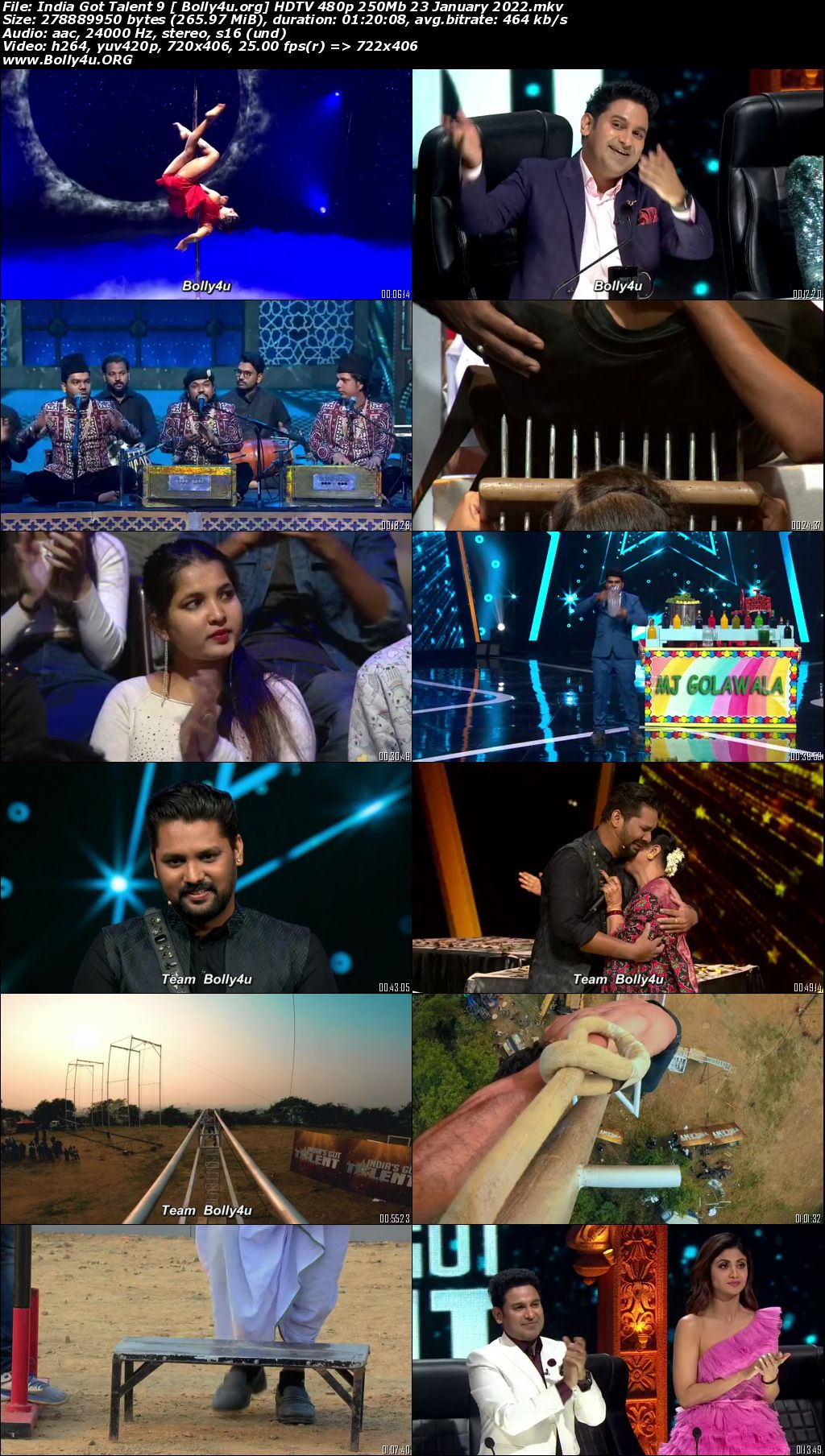 India Got Talent 9 HDTV 480p 250Mb 23 January 2022 Download