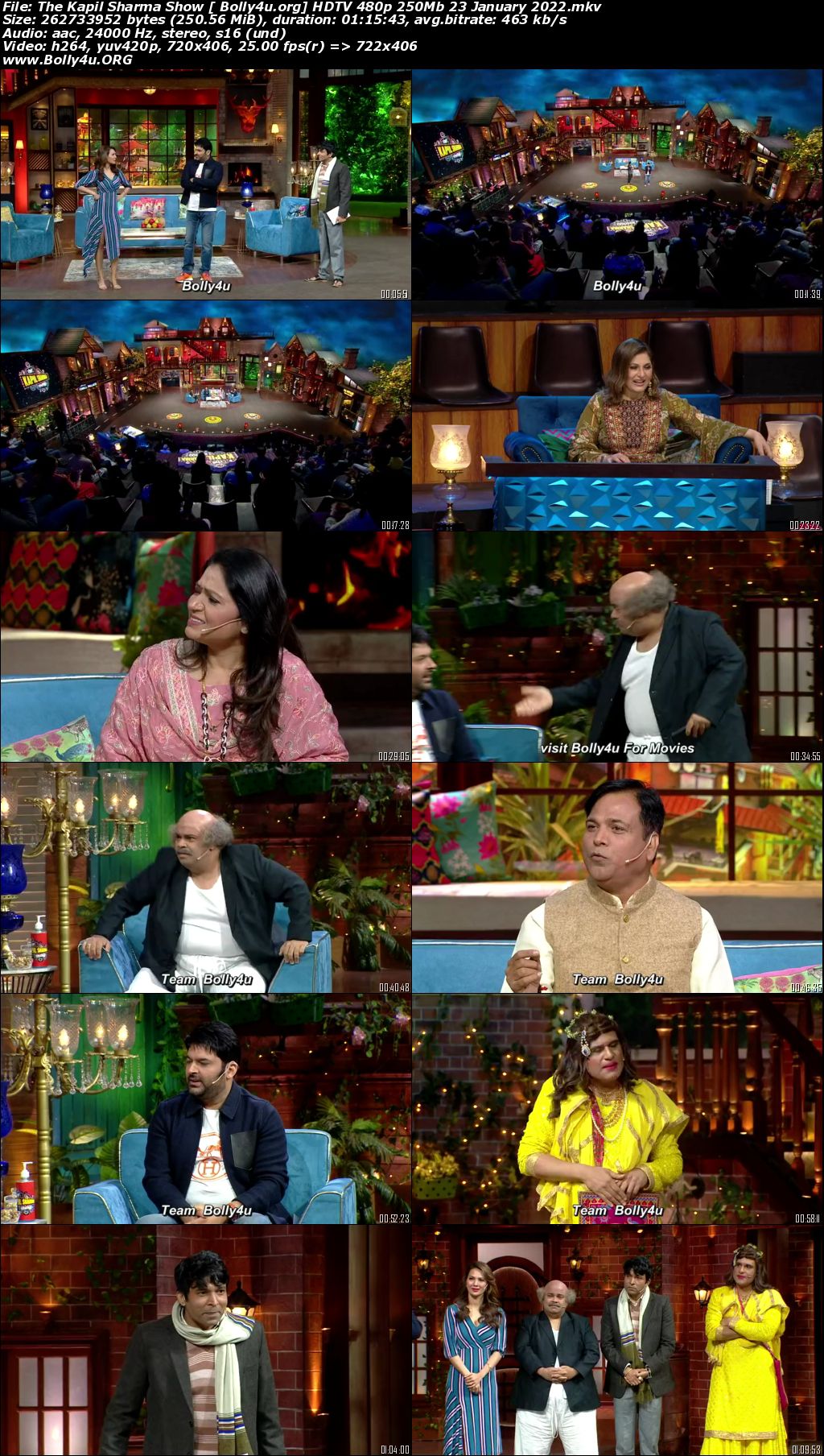The Kapil Sharma Show HDTV 480p 250Mb 23 January 2022 Download