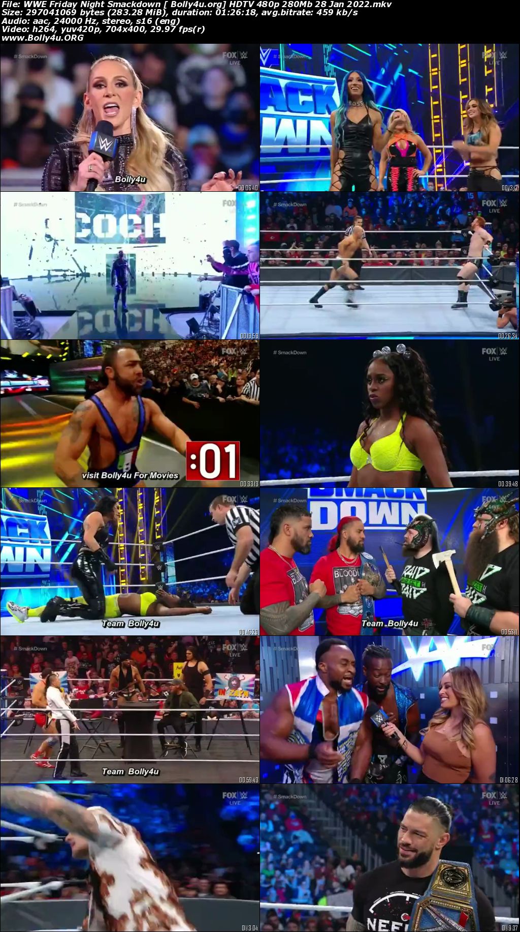 WWE Friday Night Smackdown HDTV 480p 280Mb 28 Jan 2022 Download