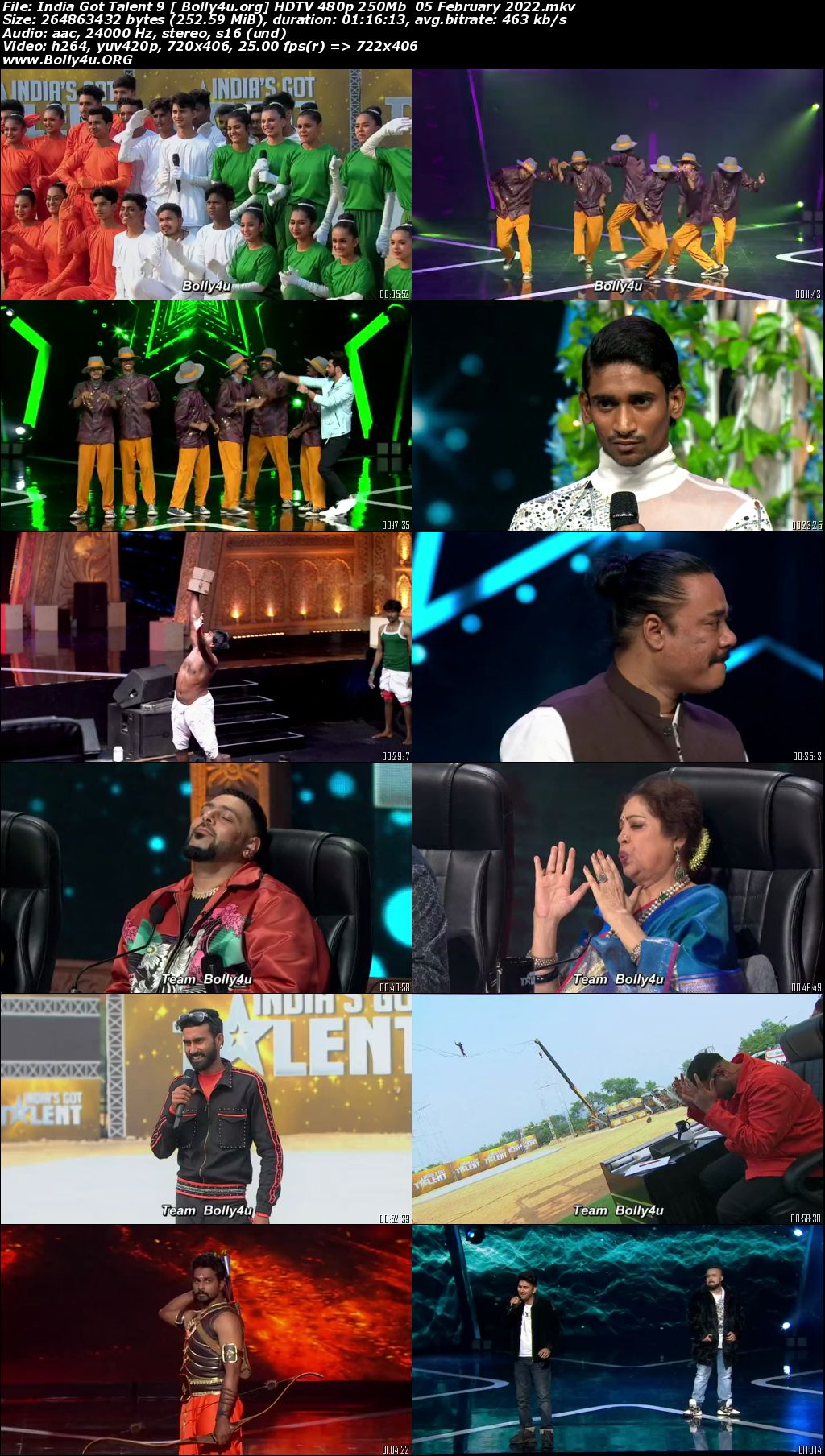 India Got Talent 9 HDTV 480p 250Mb 05 February 2022 Download