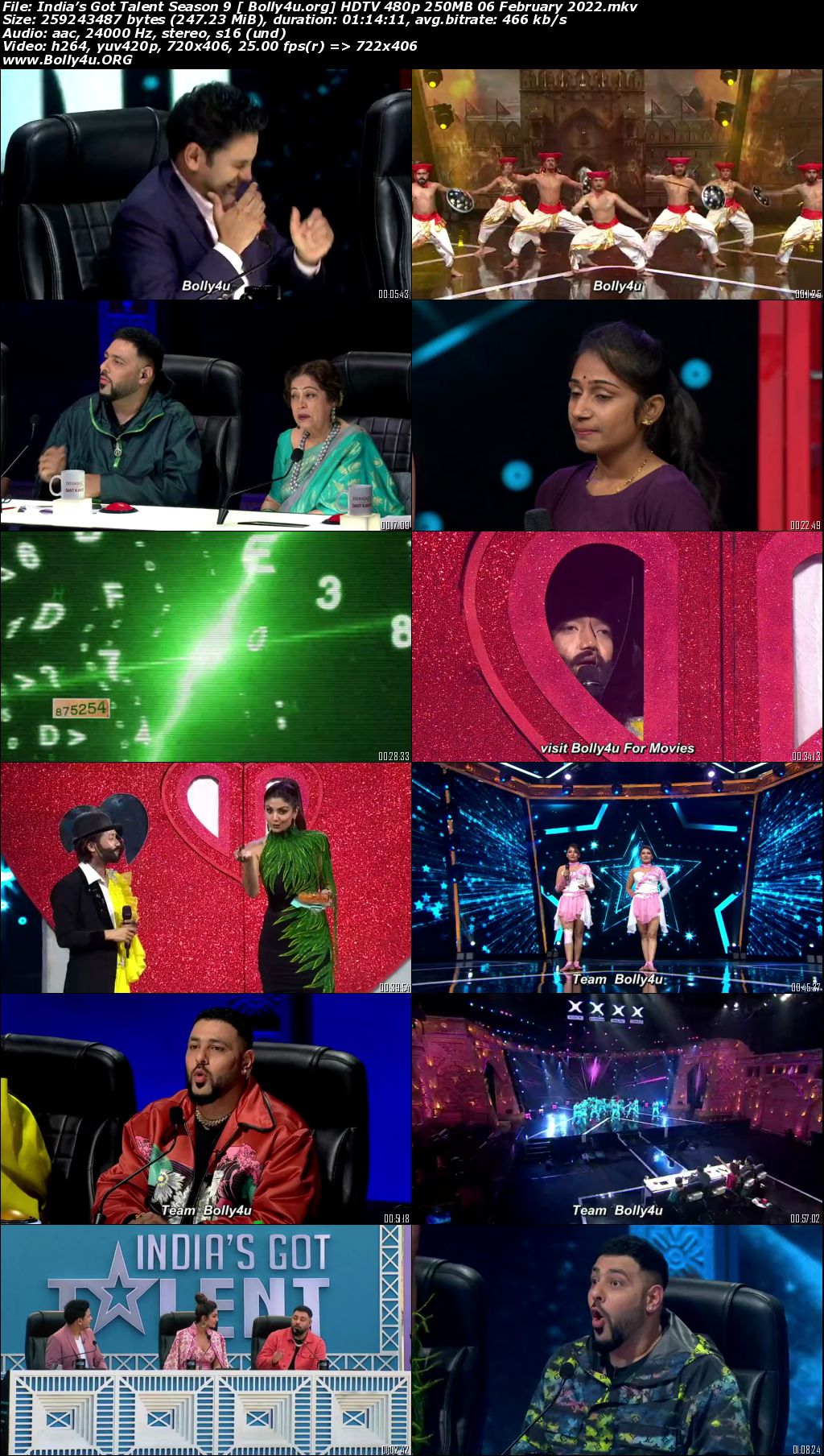 Indias Got Talent Season 9 HDTV 480p 250MB 06 February 2022 Download