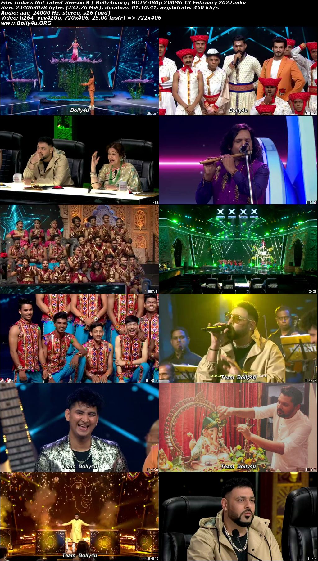 India’s Got Talent 9 HDTV 480p 200Mb 13 February 2022 Download