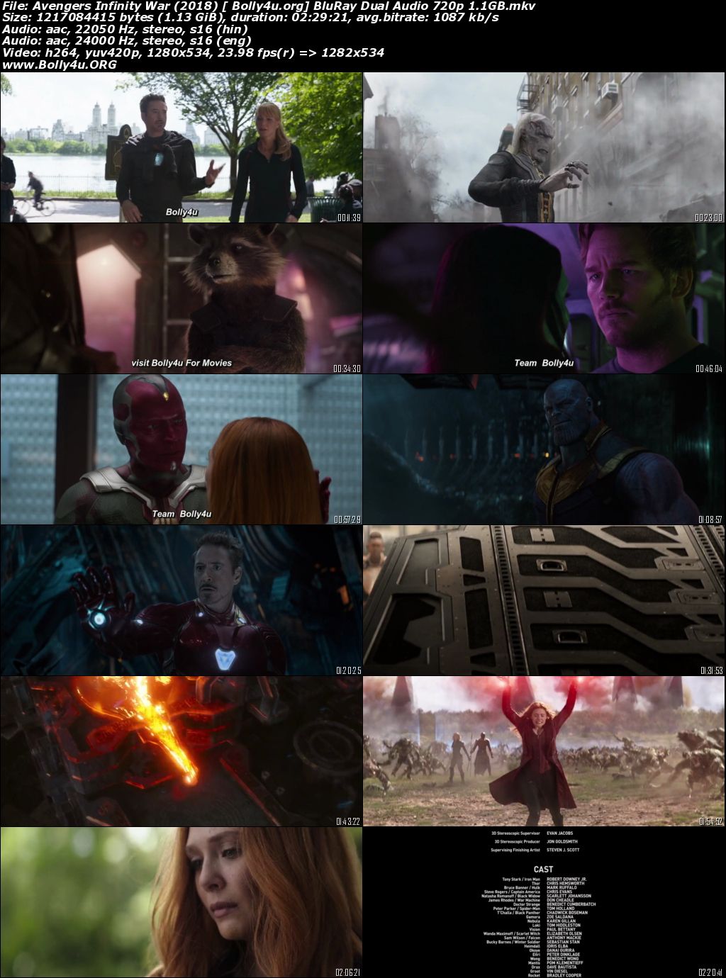 Avengers Infinity War 2018 BluRay Hindi Dual Audio ORG 720p 480p Download