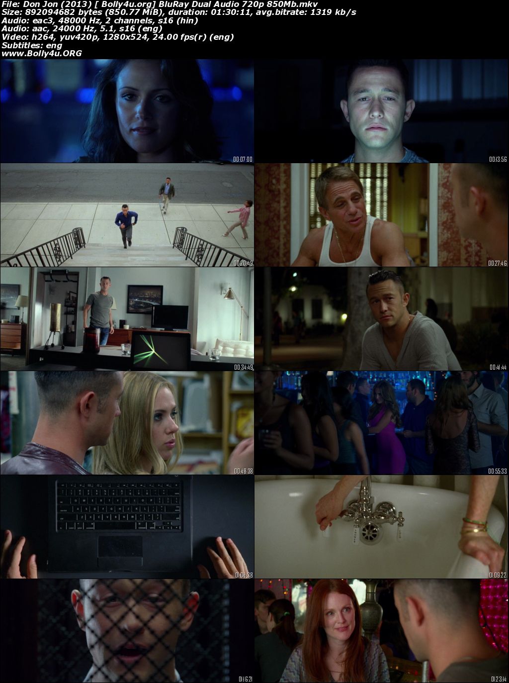 Don Jon 2013 BluRay Hindi Dual Audio 720p 480p Download