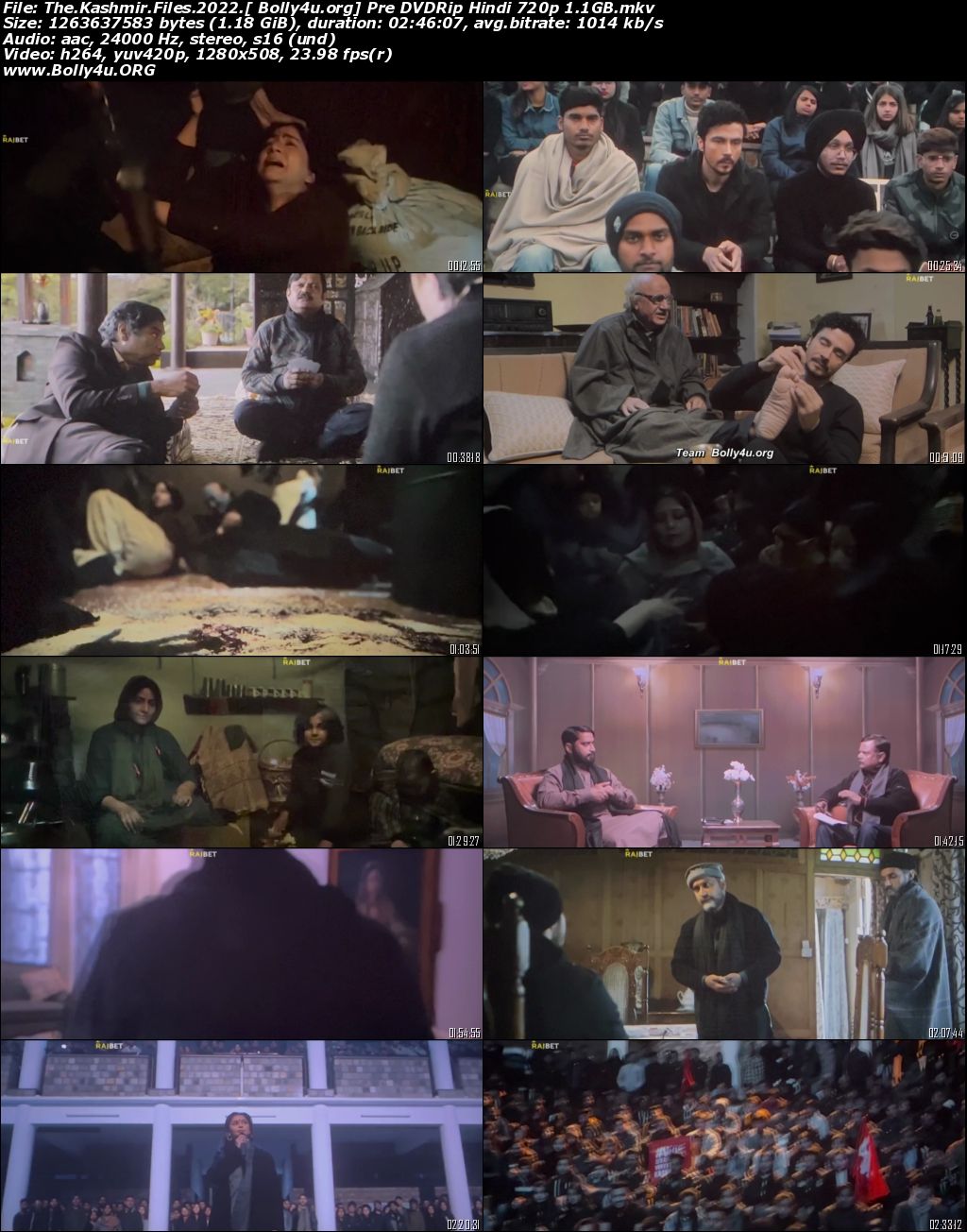 The Kashmir Files 2022 Pre DVDRip Hindi Movie Download 720p 480p