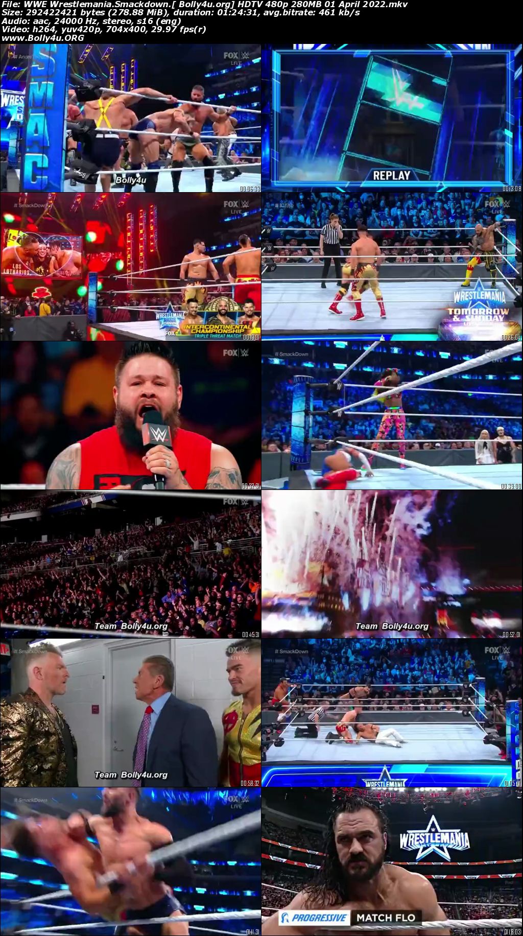 WWE Wrestlemania Smackdown HDTV 280Mb 480p 01 April 2022 Download