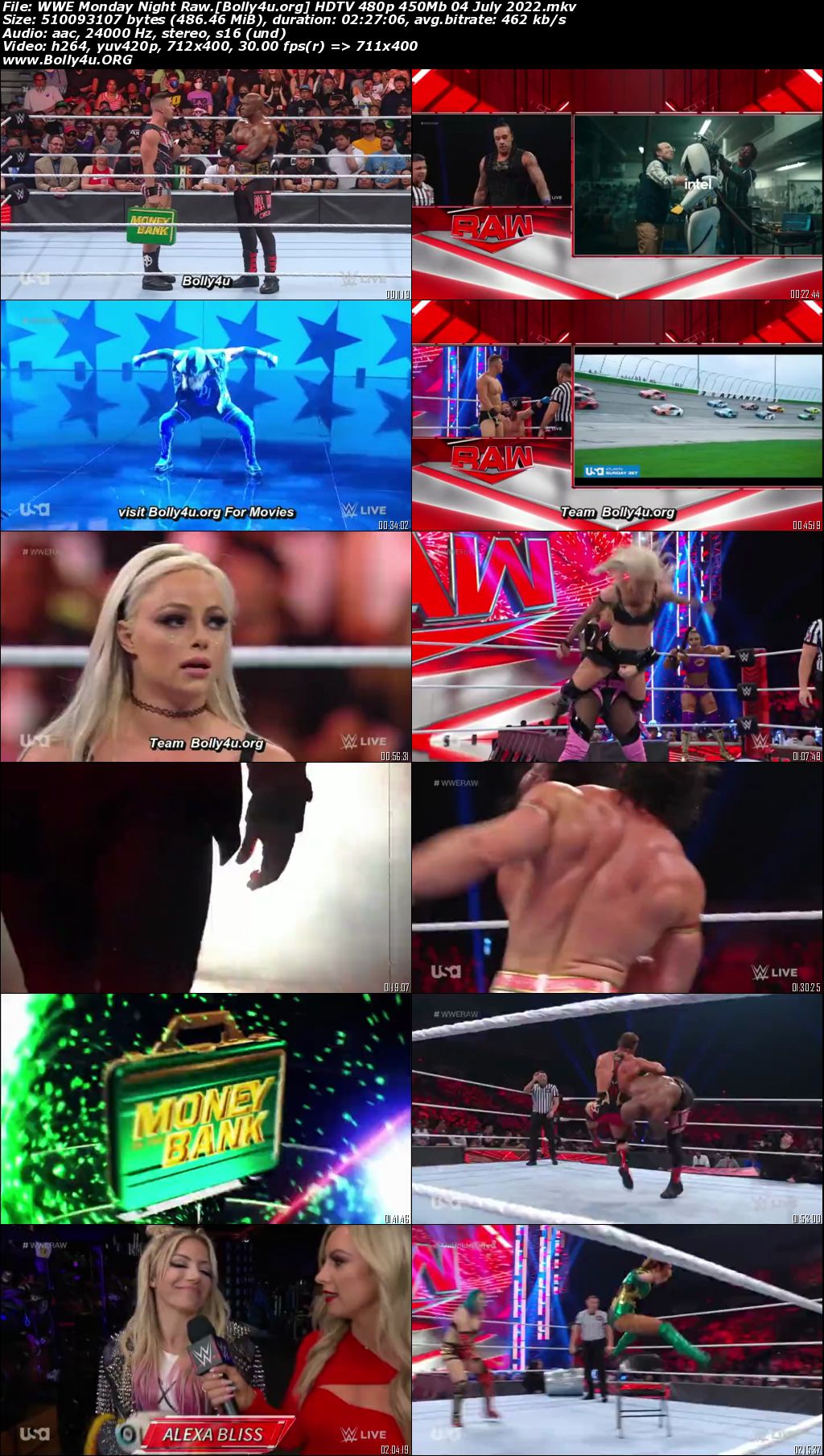 WWE Monday Night Raw HDTV 480p 450Mb 04 July 2022 Download