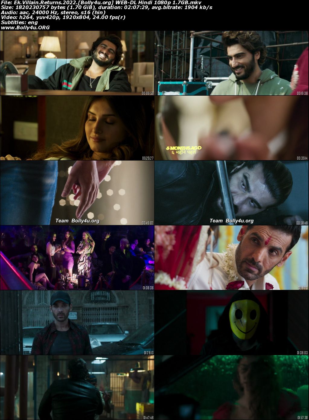 Ek Villain Returns 2022 WEB-DL Hindi Full Movie Download 1080p 720p 480p