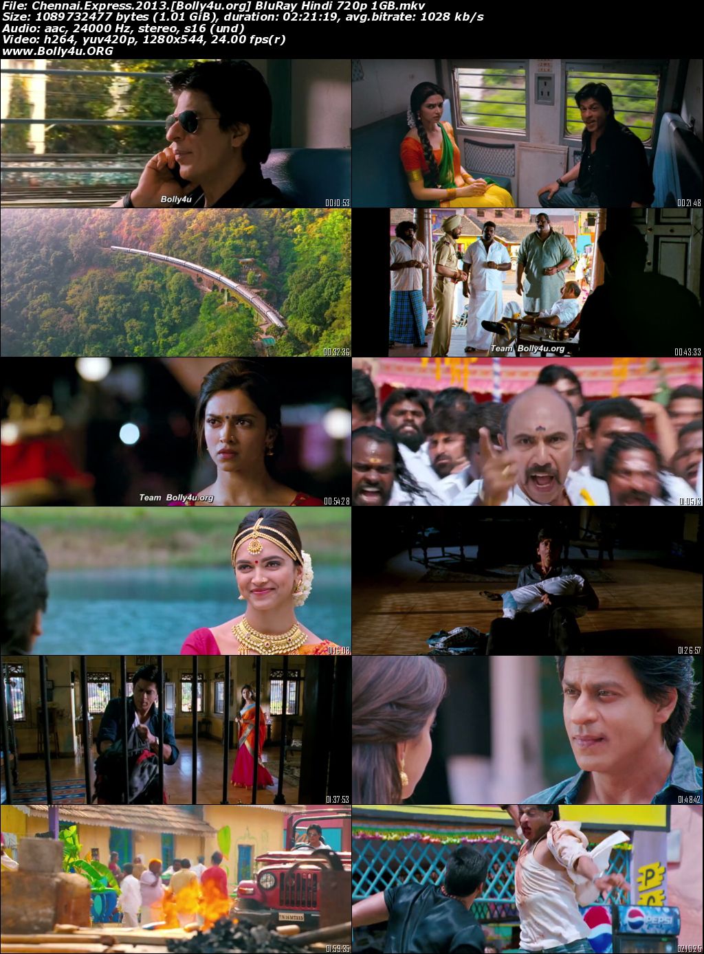 Chennai Express 2013 BRRip Hindi Full Movie Download 720p 480p