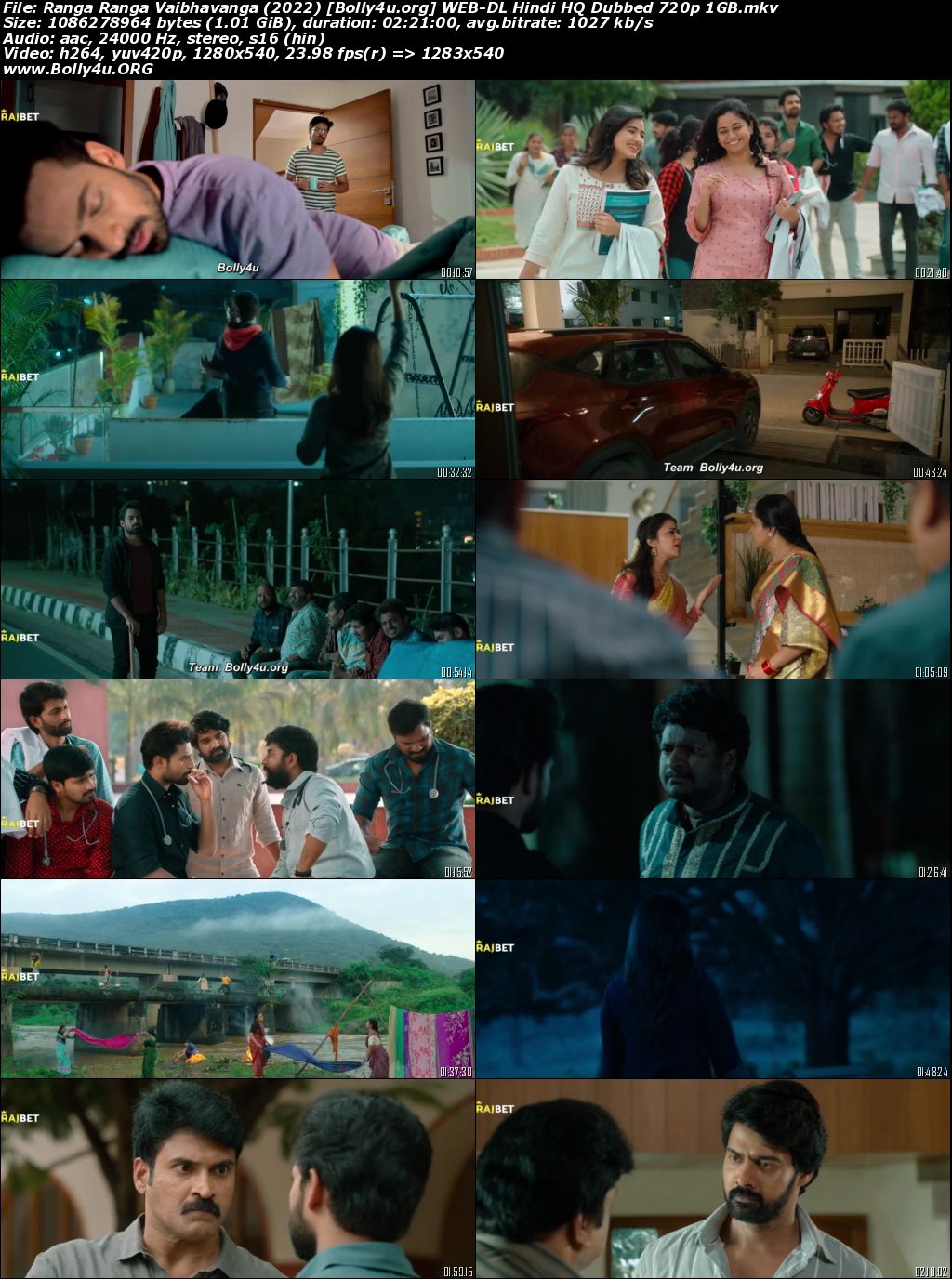 Ranga Ranga Vaibhavanga 2022 WEBRip Hindi HQ Dubbed Full Movie Download 1080p 720p 480p