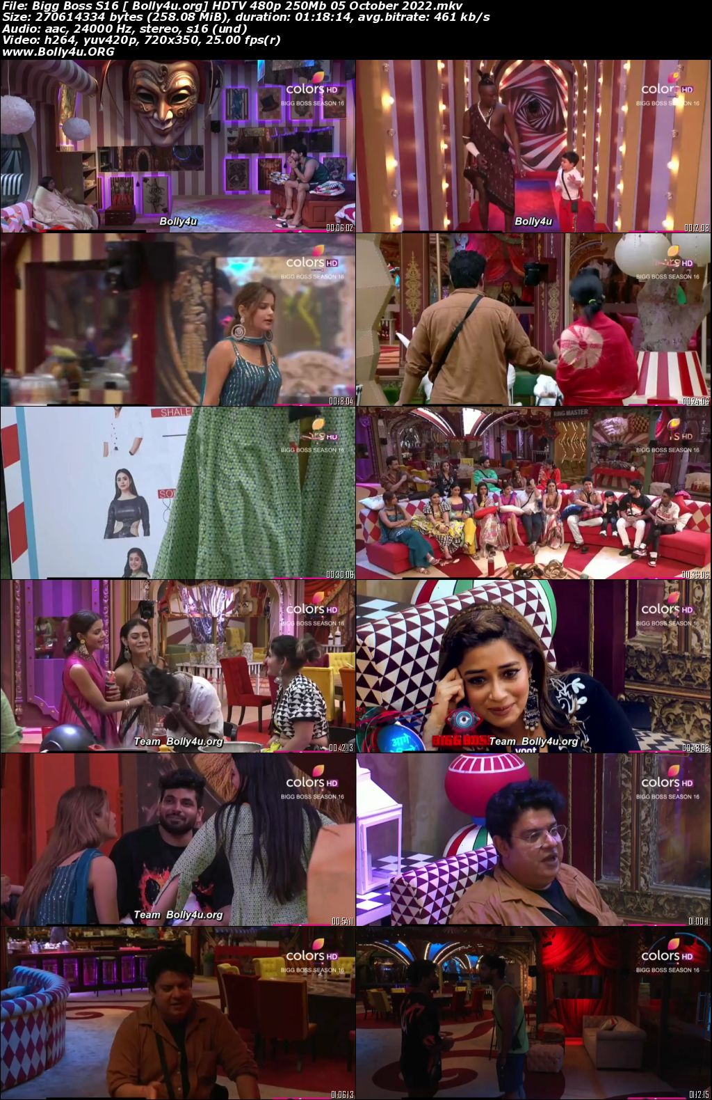 Bigg Boss S16 HDTV 480p 250Mb 05 October 2022 Download