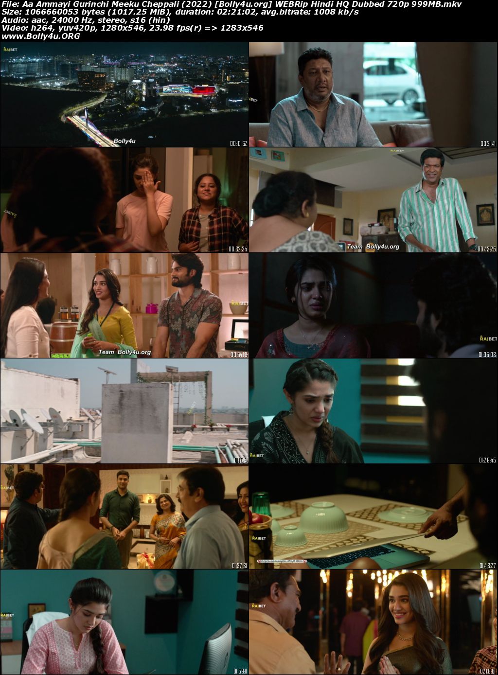 Aa Ammayi Gurinchi Meeku Cheppali 2022 WEBRip Hindi HQ Dubbed Full Movie Download 1080p 720p 480p