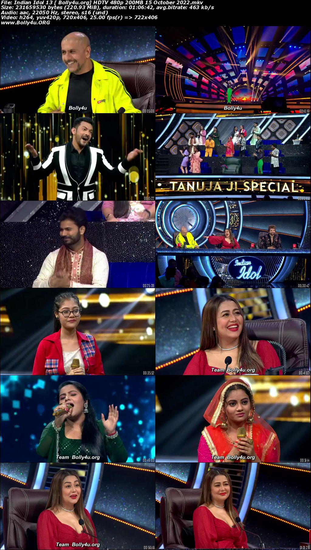 Indian Idol 13 HDTV 480p 200MB 15 October 2022 Download