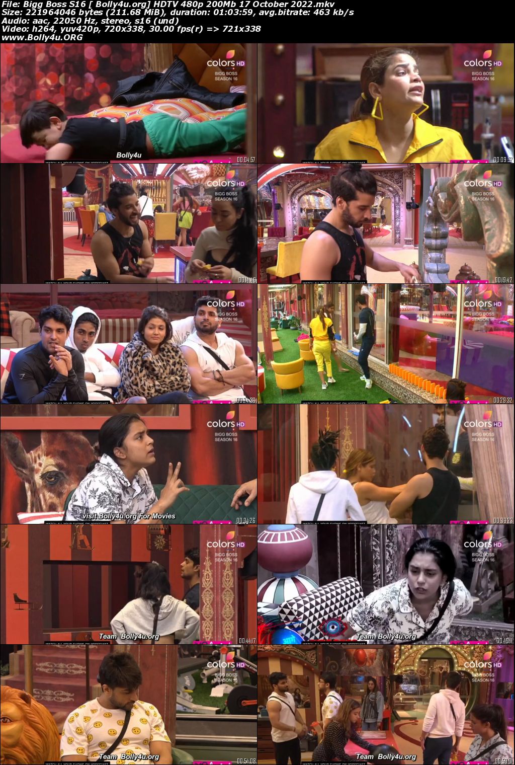 Bigg Boss S16 HDTV 480p 200Mb 17 October 2022 Download