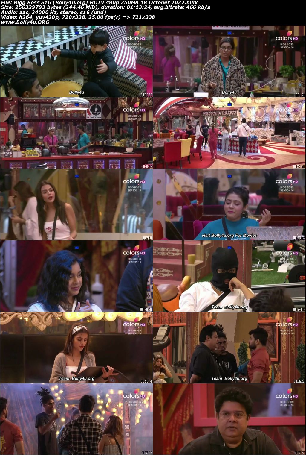 Bigg Boss S16 HDTV 480p 250MB 18 October 2022 Download