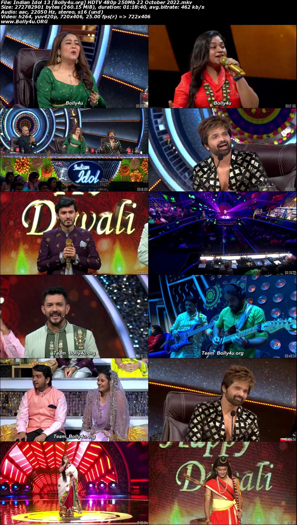 Indian Idol 13 HDTV 480p 250Mb 22 October 2022 Download
