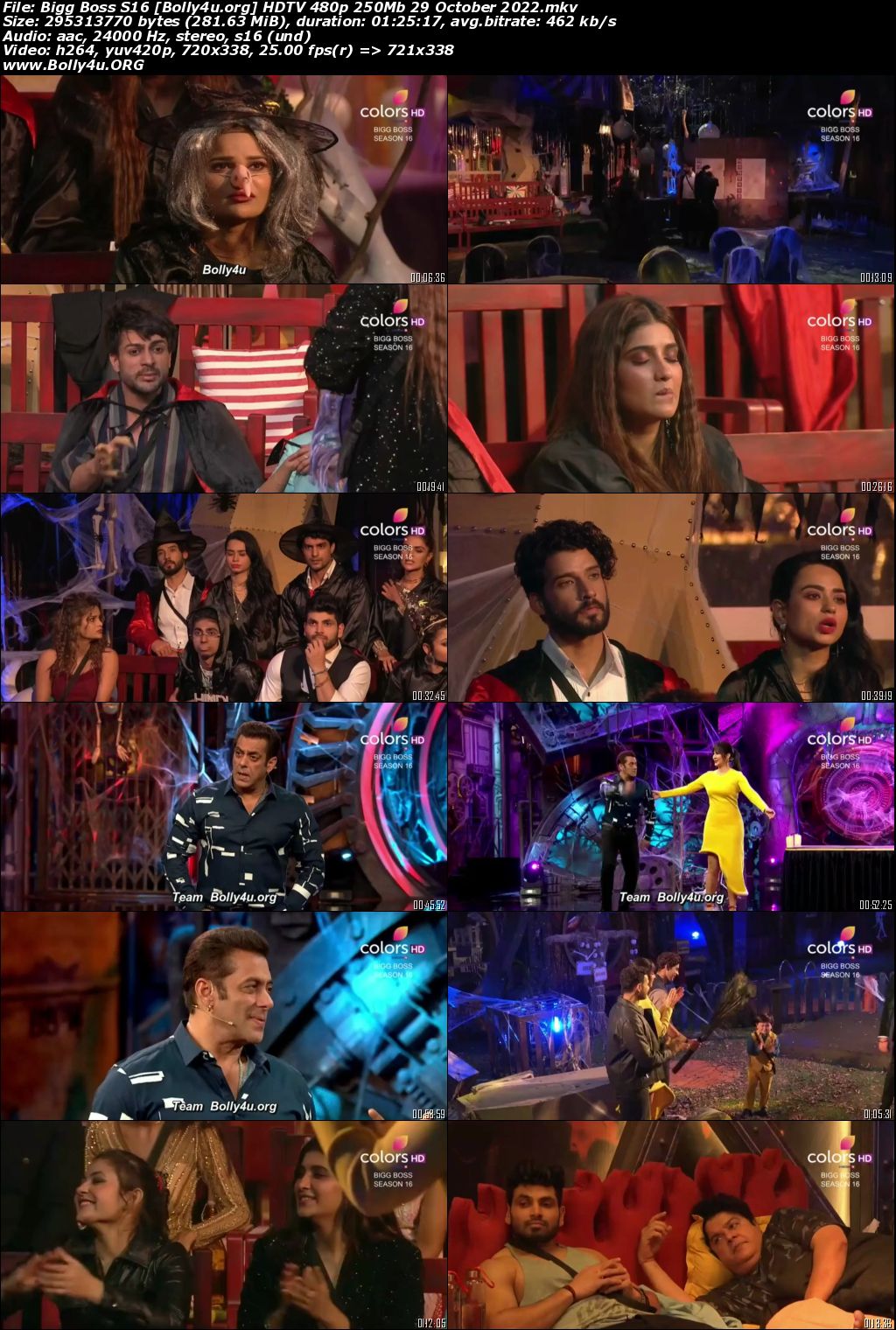 Bigg Boss S16 HDTV 480p 250Mb 29 October 2022 Download