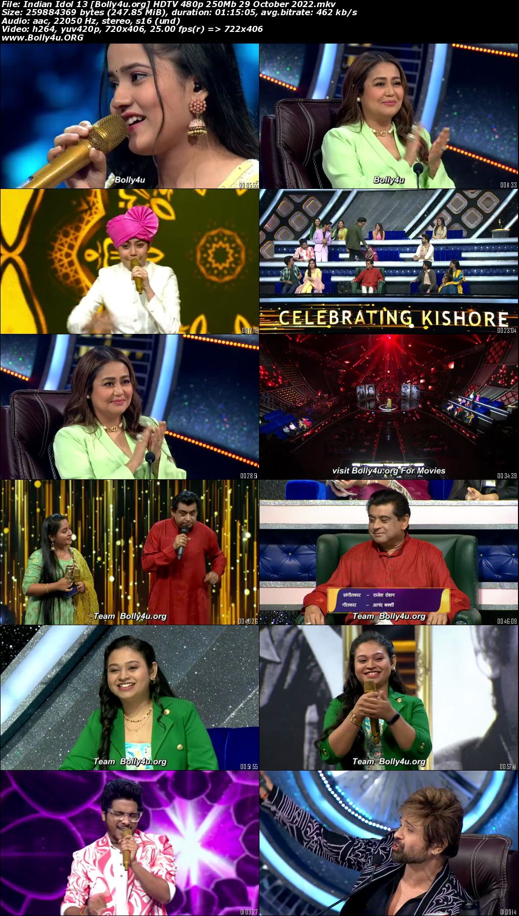 Indian Idol 13 HDTV 480p 250Mb 29 October 2022 Download