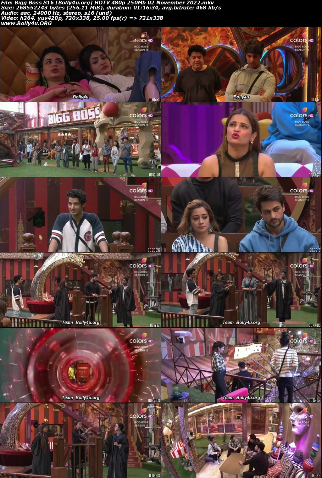 Bigg Boss S16 HDTV 480p 250Mb 02 November 2022 Download