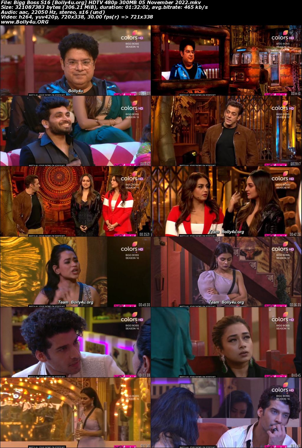 Bigg Boss S16 HDTV 480p 300MB 05 November 2022 Download