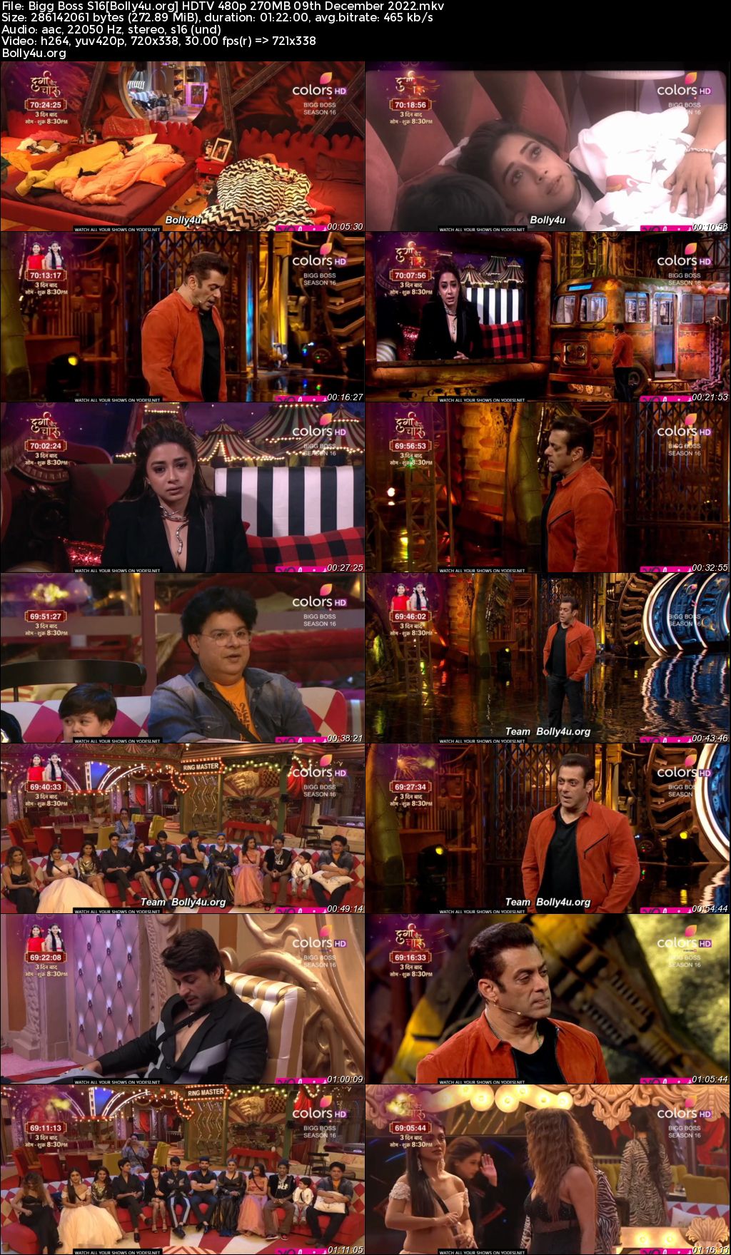 Bigg Boss S16 HDTV 480p 250MB 09 December 2022 Download