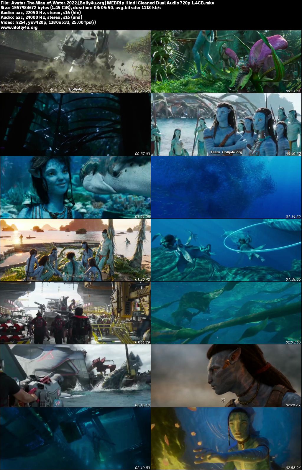 Avatar The Way of Water 2022 WEBRip Hindi Clean Dual Audio Full Movie Download 1080p 720p 480p