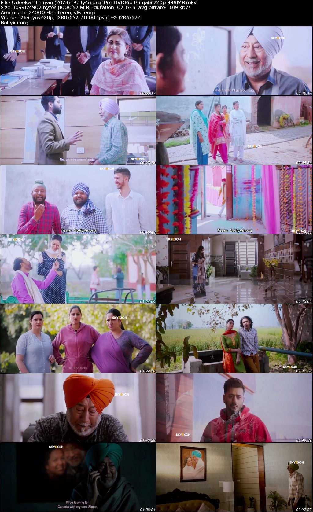 Udeekan Teriyan 2023 Pre DVDRip Punjabi Full Movie Download 1080p 720p 480p