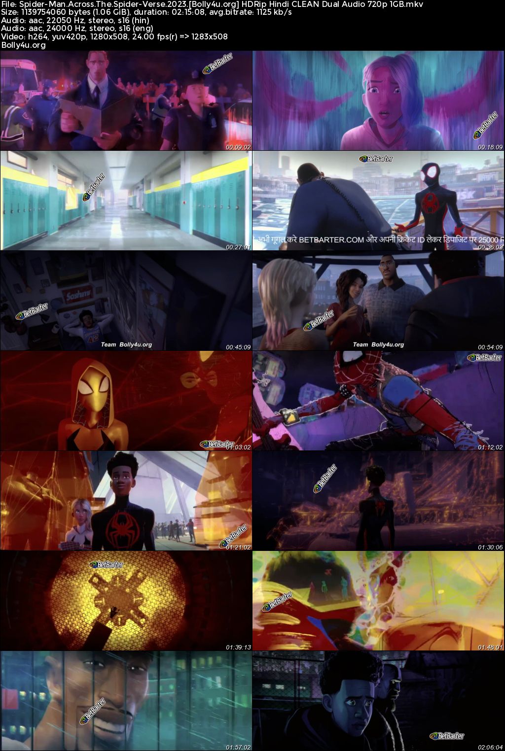 Spider-Man Across The Spider-Verse 2023 HDRip Hindi CLEAN Dual Audio Full Movie Download 1080p 720p 480p