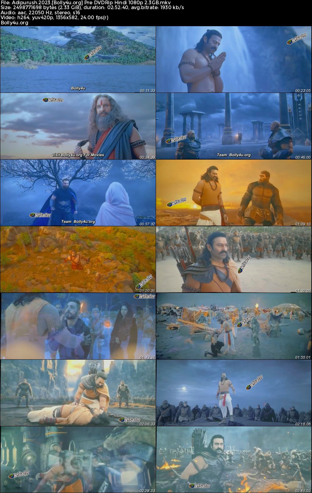 Adipurush 2023 Pre DVDRip Hindi Full Movie Download 1080p 720p 480p