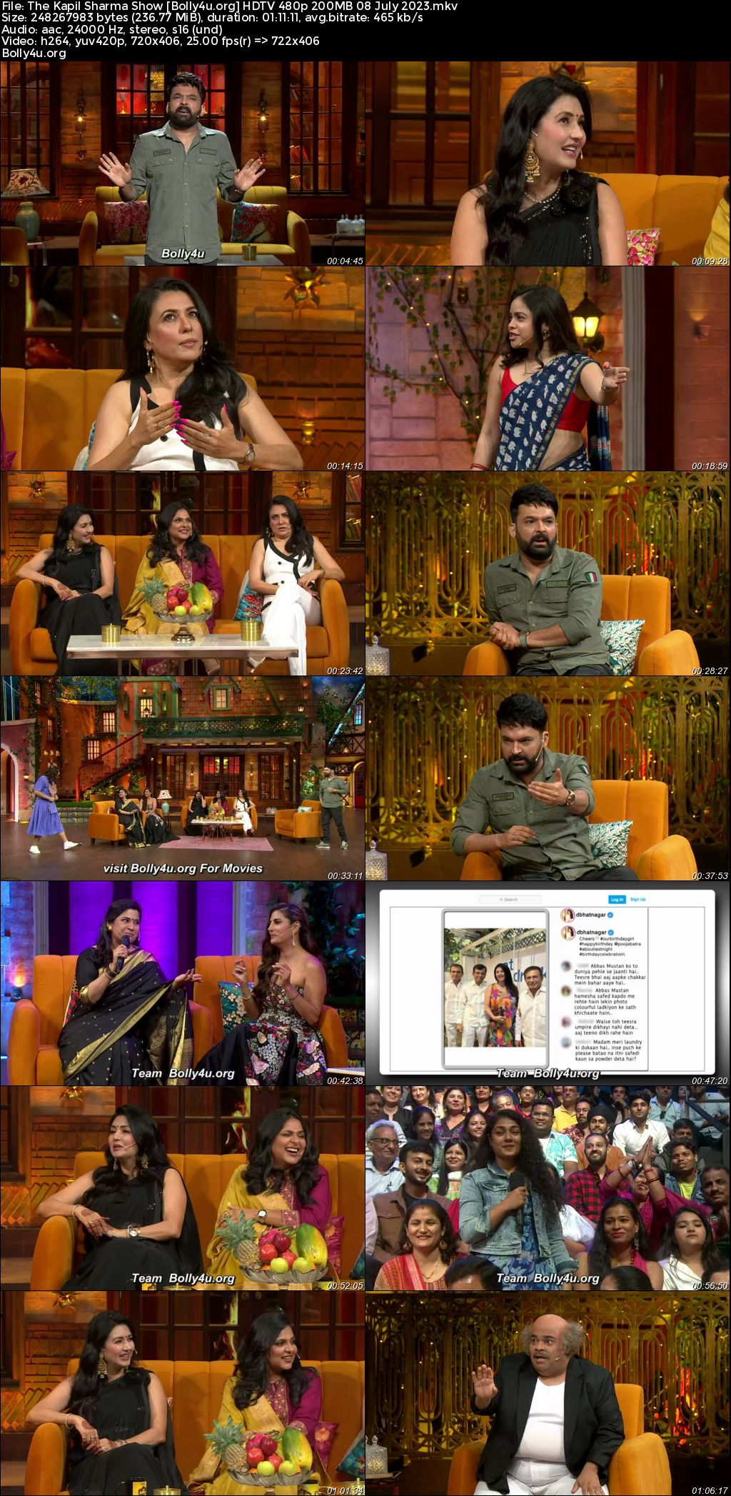 The Kapil Sharma Show HDTV 480p 200MB 08 July 2023 Download