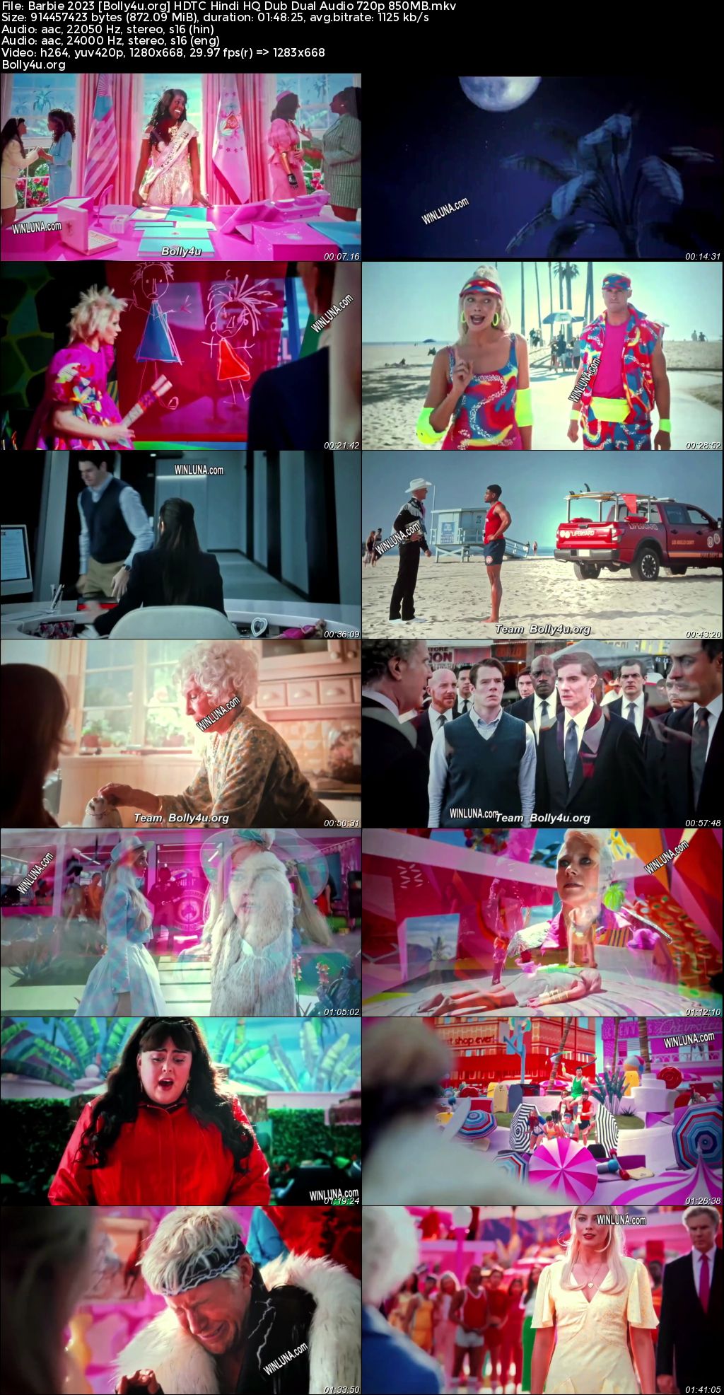 Barbie 2023 HDTC Hindi (HQ Dub) Dual Audio Full Movie Download 1080p 720p 480p