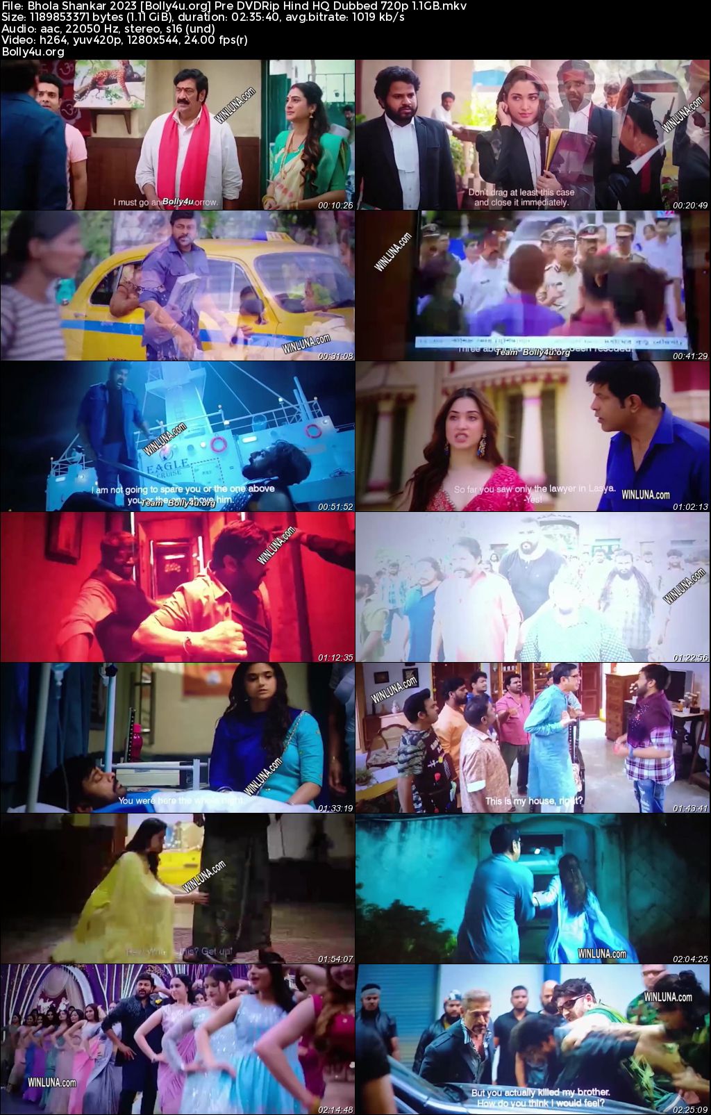 Bhola Shankar 2023 Pre DVDRip Hindi HQ Dubbed Full Movie Download 1080p 720p 480p