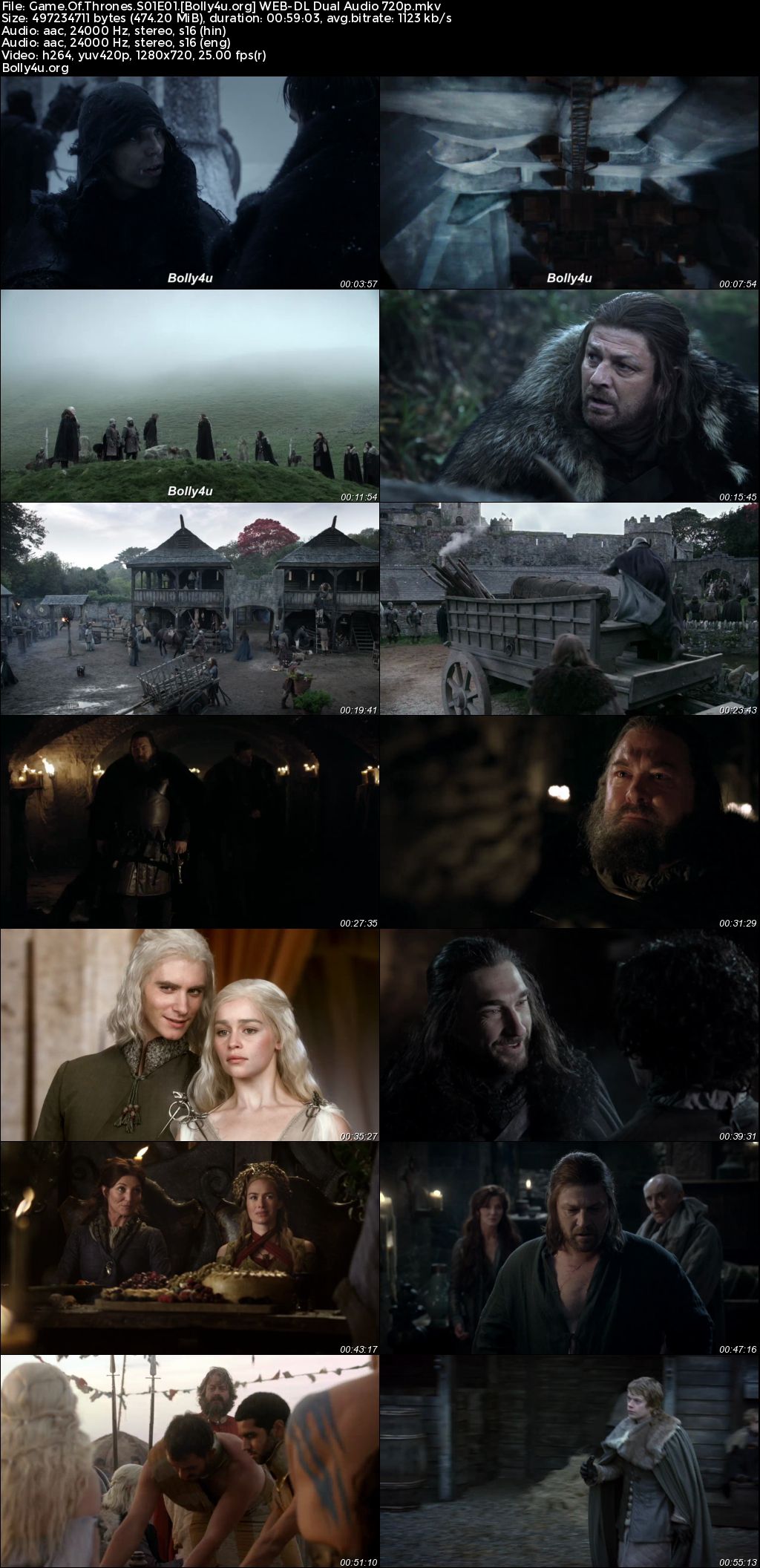 Game Of Thrones 2011 WEB-DL Hindi Dual Audio ORG S01 Complete Download 720p 480p
