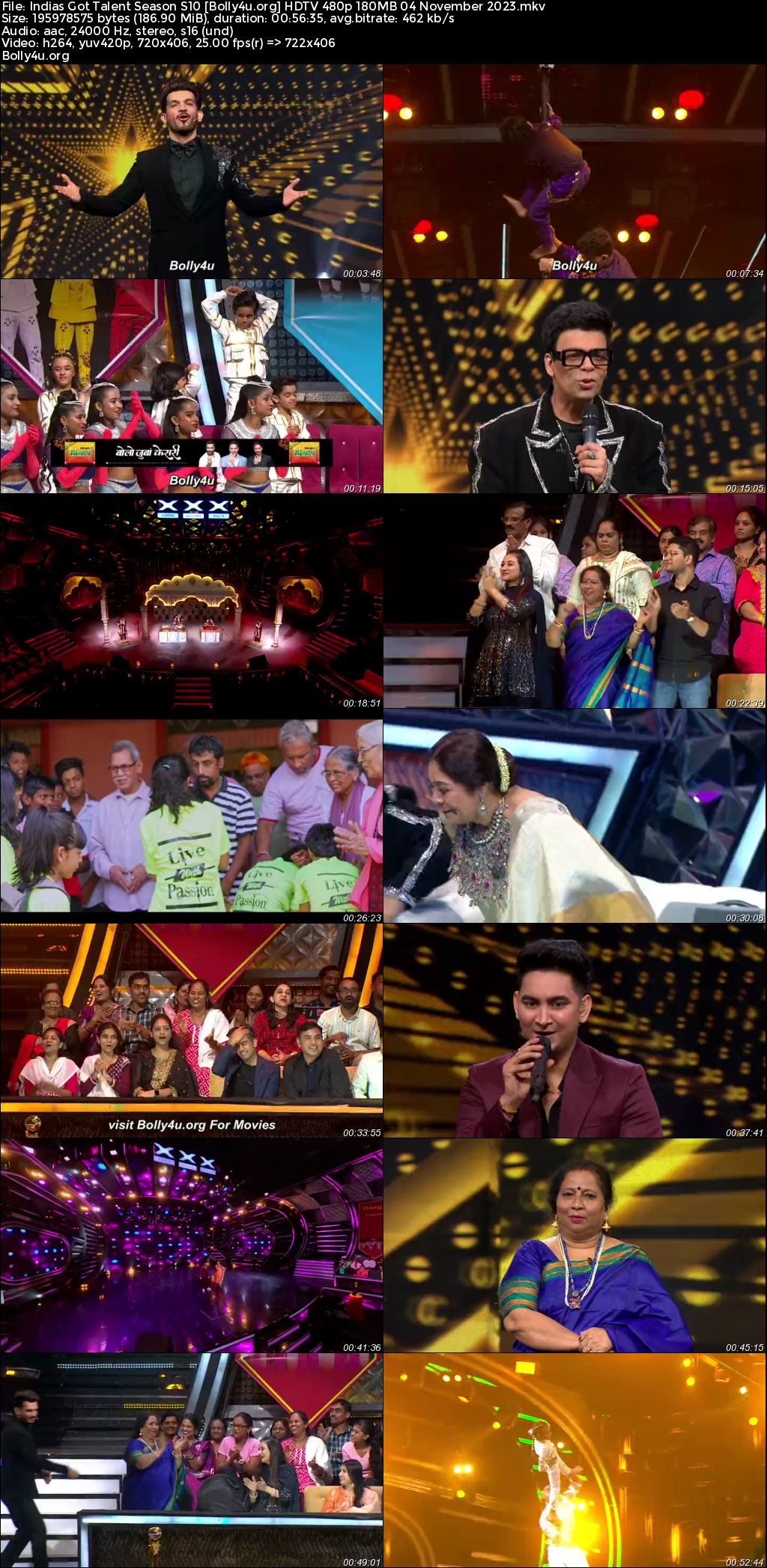 Indias Got Talent Season S10 HDTV 480p 180MB 04 November 2023 Download
