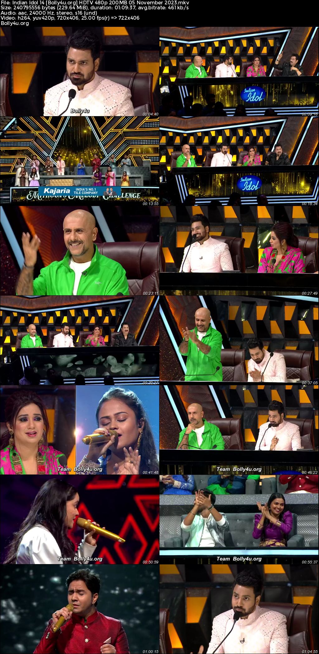 Indian Idol 14 HDTV 480p 200MB 05 November 2023 Download
