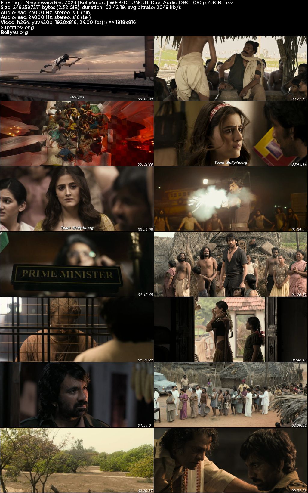 Tiger Nageswara Rao 2023 WEB-DL UNCUT Hindi Dual Audio ORG Full Movie Download 1080p 720p 480p