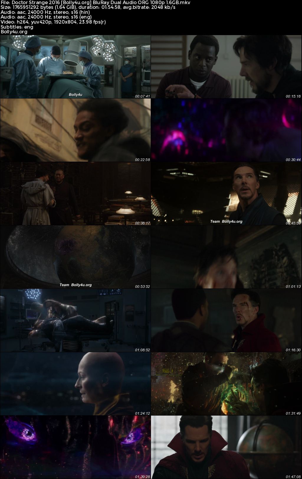 Doctor Strange 2016 BluRay Hindi Dual Audio ORG Full Movie Download 1080p 720p 480p