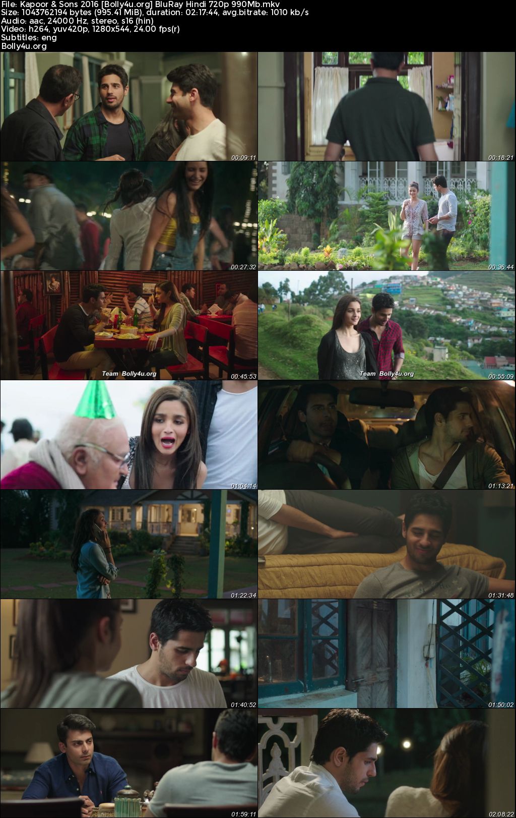 Kapoor and Sons 2016 BluRay Hindi Full Movie Download 1080p 720p 480p
