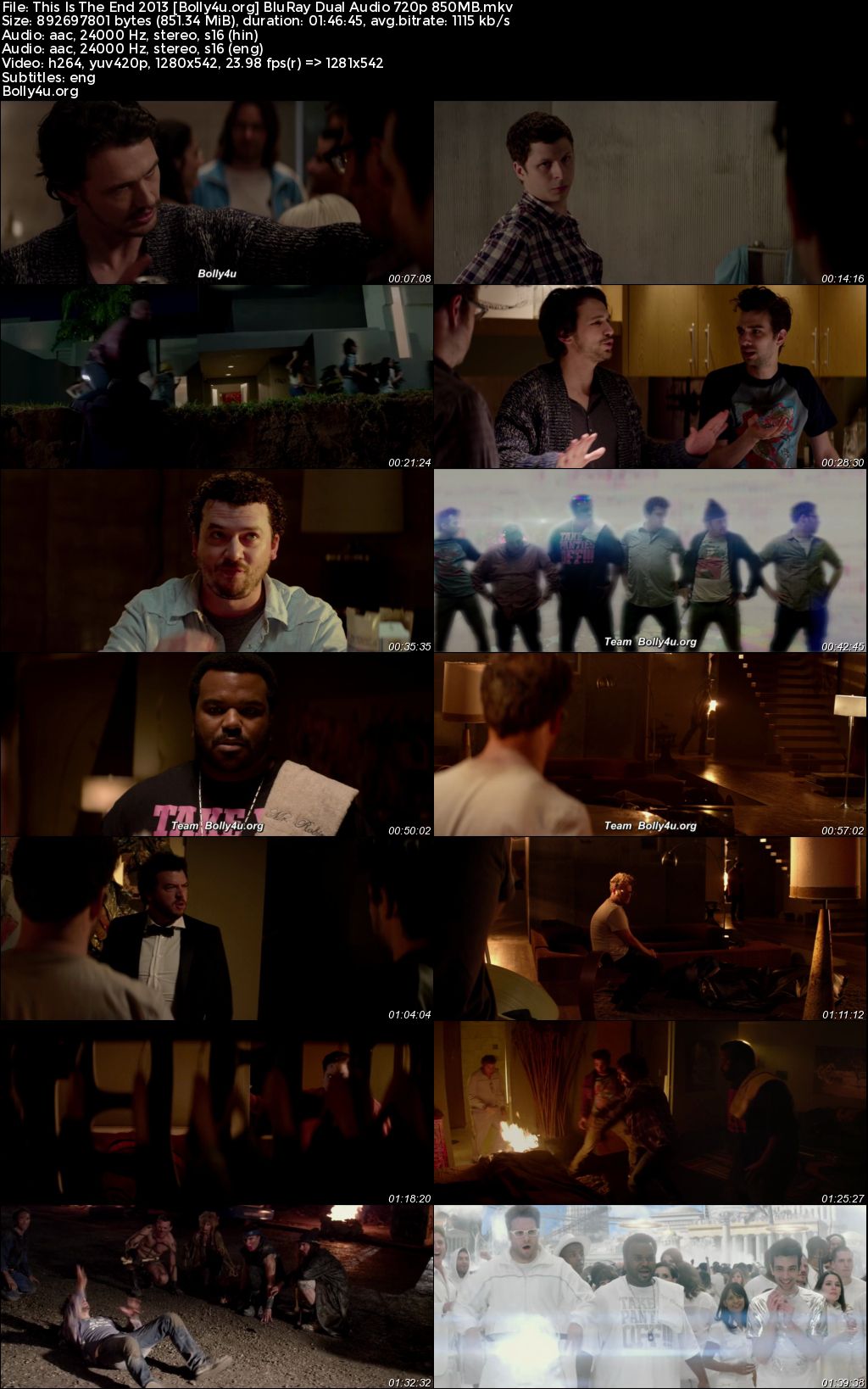 This Is The End 2013 BluRay Hindi Dual Audio Full Movie Download 720p 480p