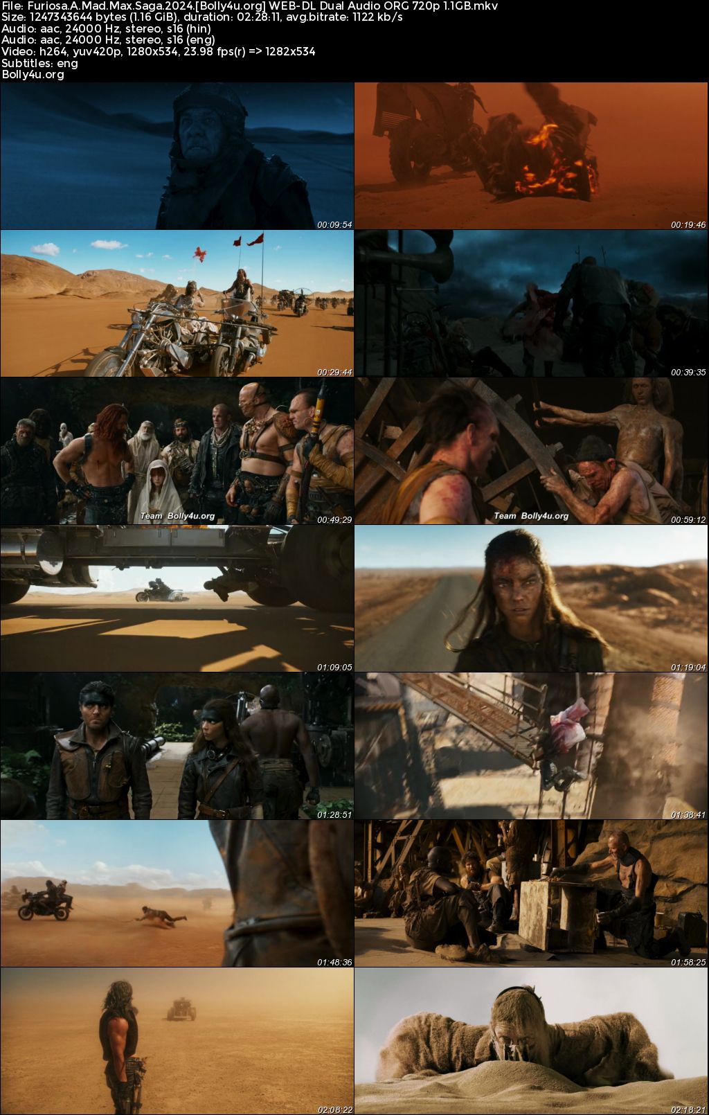Furiosa A Mad Max Saga 2024 WEB-DL Hindi Dual Audio ORG Full Movie Download 1080p 720p 480p