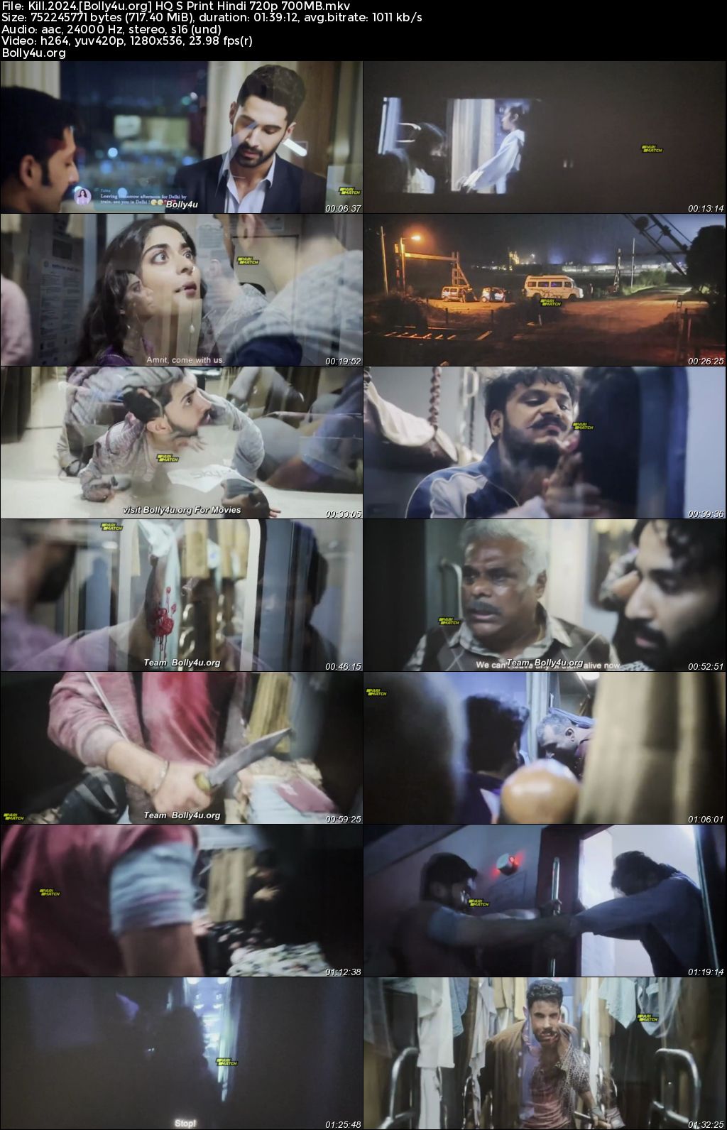 Kill 2024 HQ S Print Hindi Full Movie Download 1080p 720p 480p