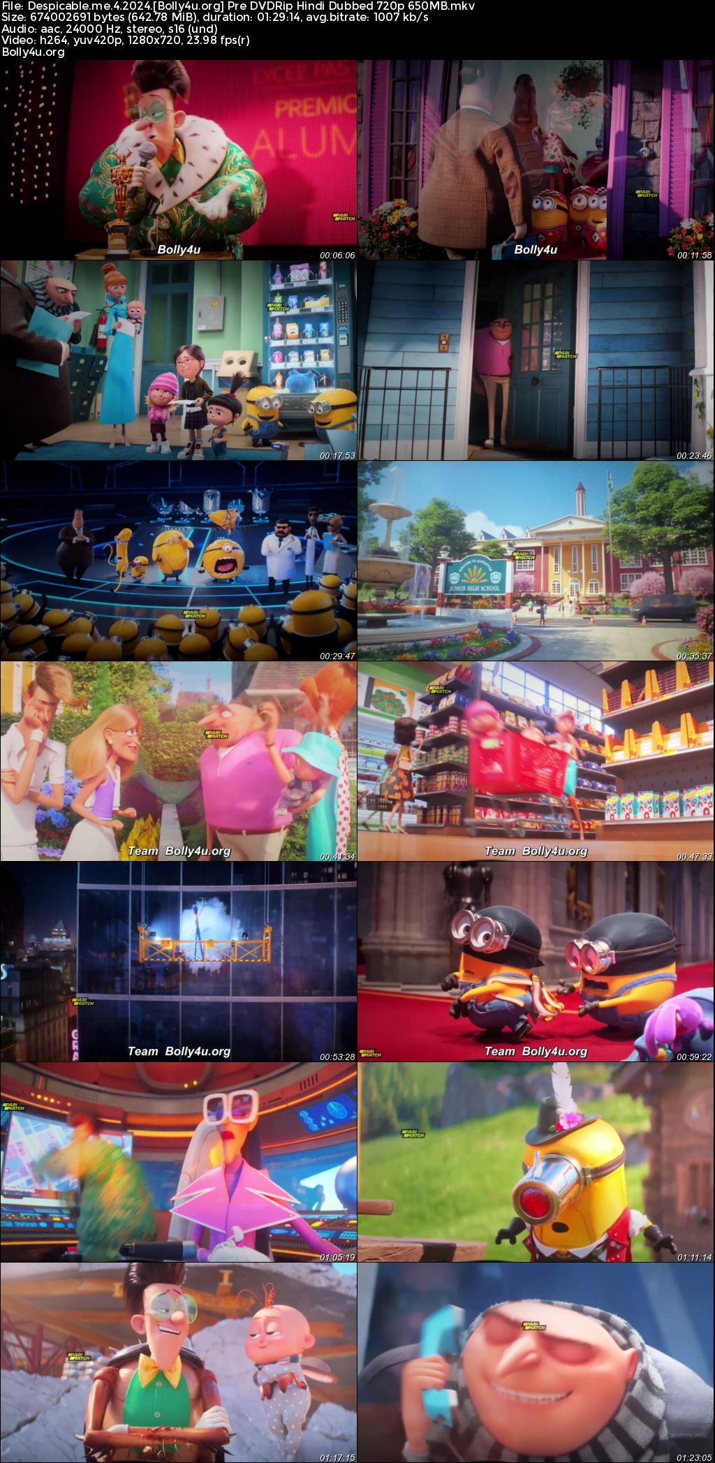 Despicable Me 4 2024 Pre DVDRip Hindi Dubbed Full Movie Download 1080p 720p 480p