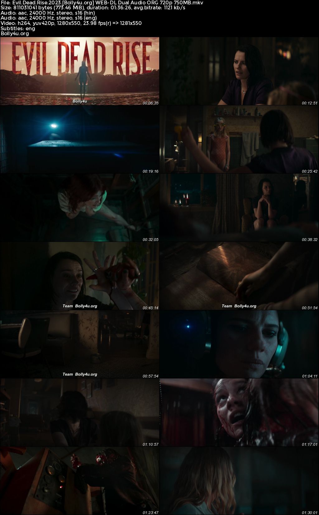 Evil Dead Rise 2023 WEB-DL Hindi Dual Audio ORG Full Movie Download 1080p 720p 480p