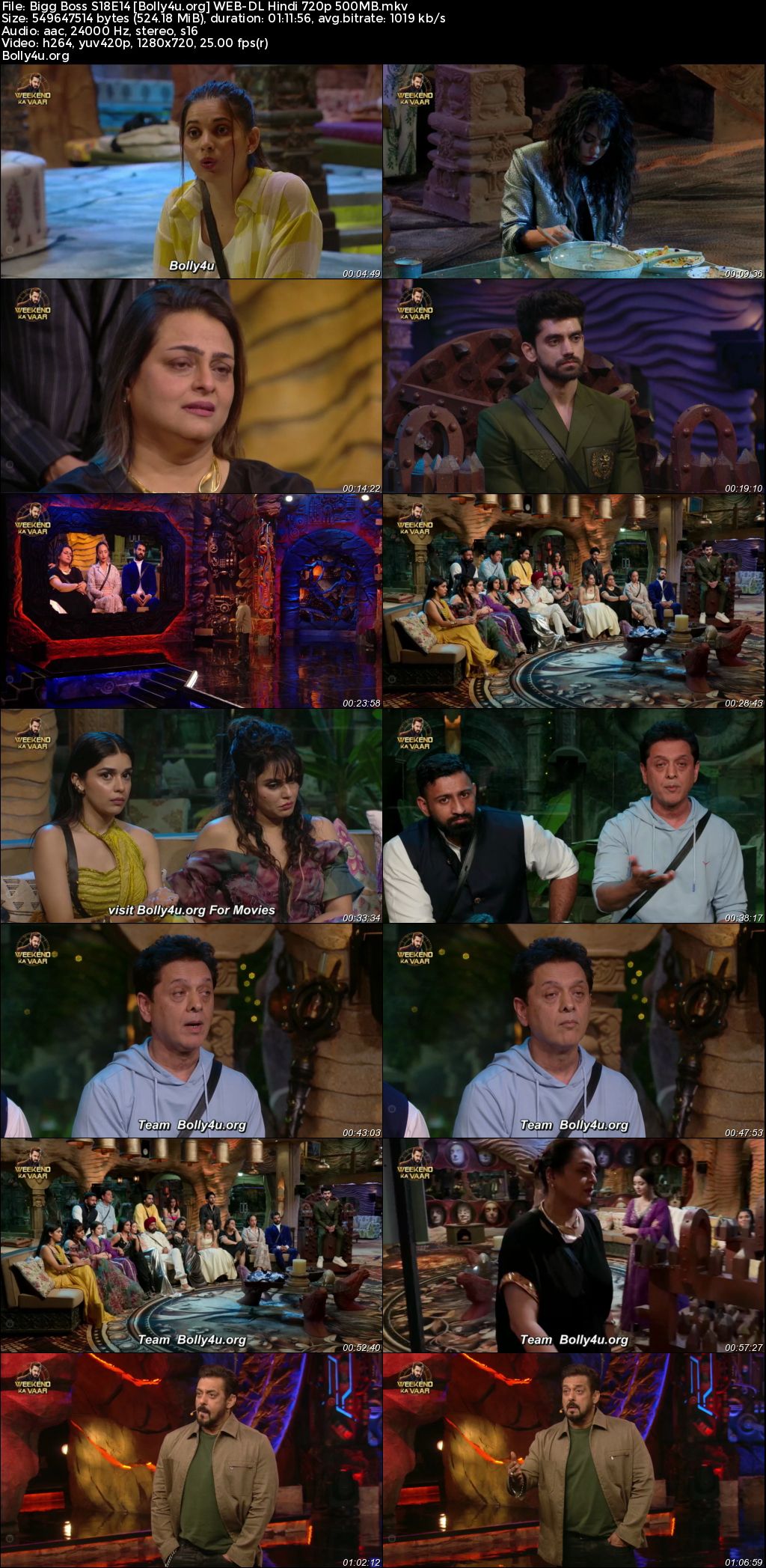 Bigg Boss 2024 WEB-DL Hindi S18E14 Download 720p 480p