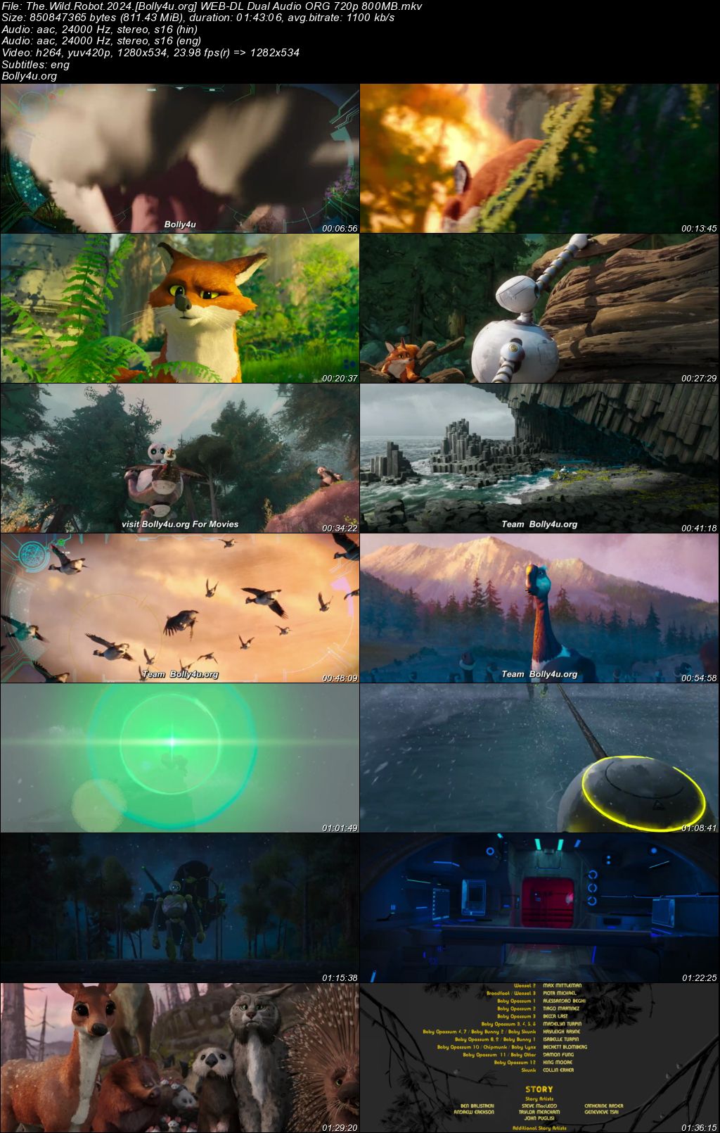 The Wild Robot 2024 WEB-DL Hindi Dual Audio ORG Full Movie Download 1080p 720p 480p