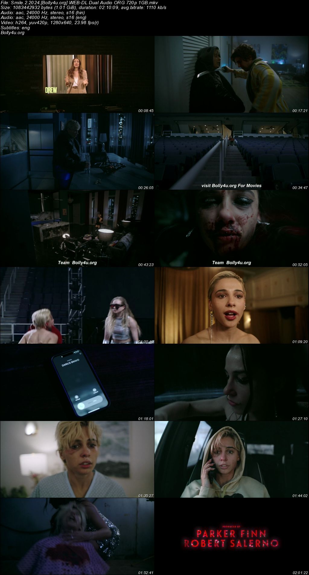 Smile 2 2024 WEB-DL Hindi Dual Audio ORG Full Movie Download 1080p 720p 480p