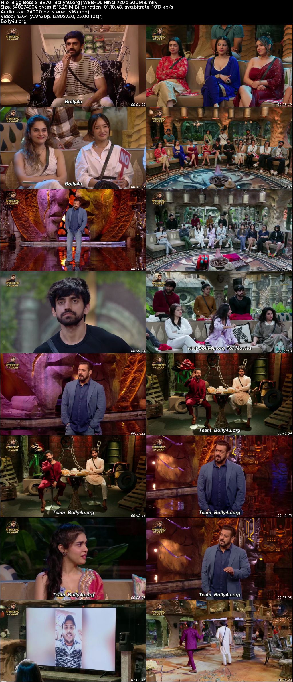 Bigg Boss 2024 WEB-DL Hindi S18E70 Download 720p 480p