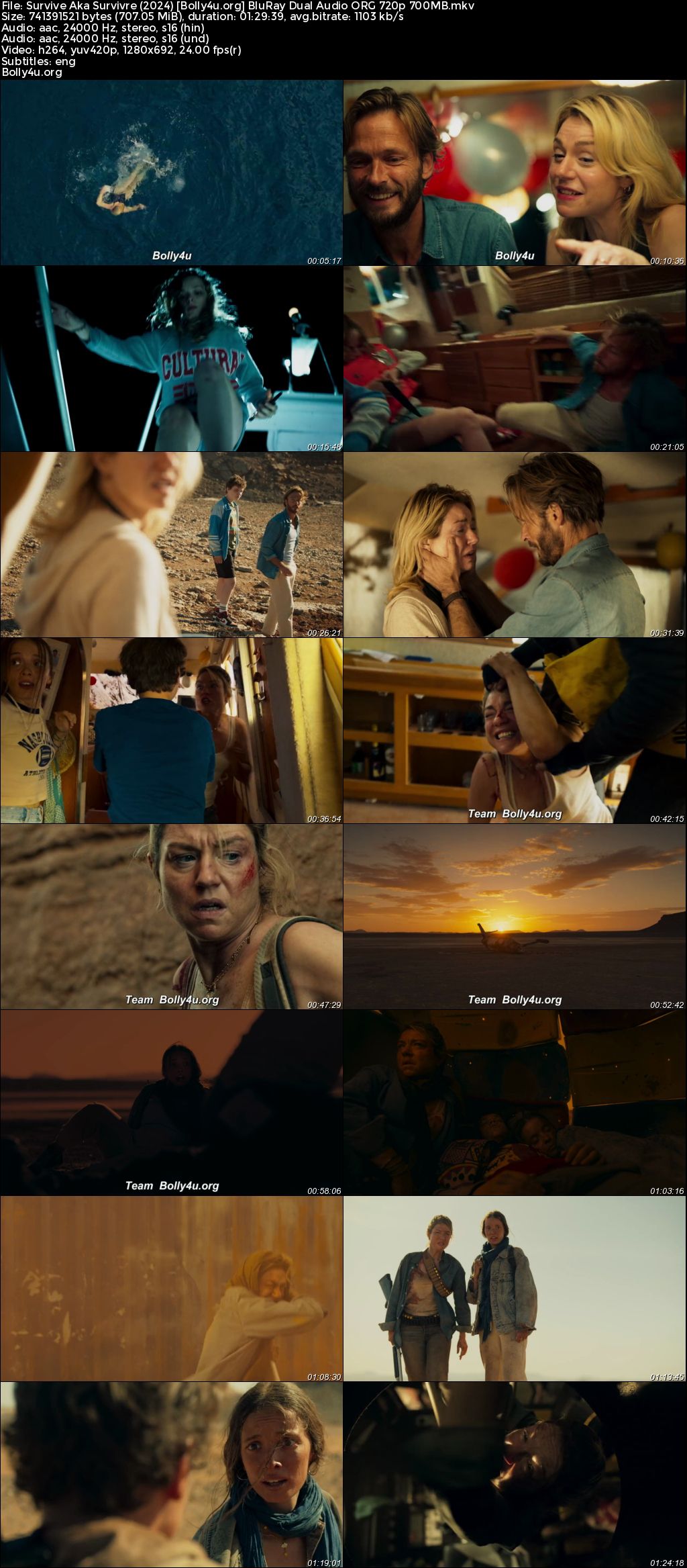 Survive Aka Survivre 2024 BluRay Hindi Dual Audio ORG Full Movie Download 1080p 720p 480p