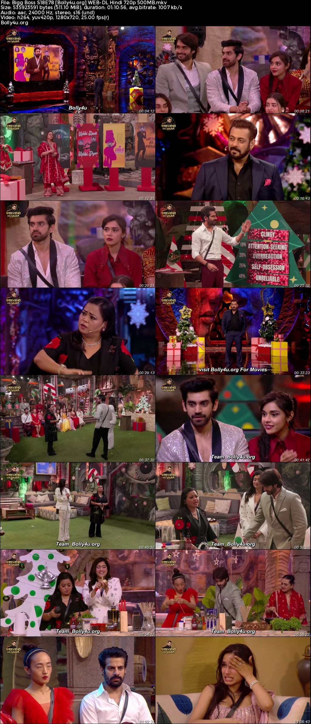Bigg Boss 2024 WEB-DL Hindi S18E78 Download 720p 480p