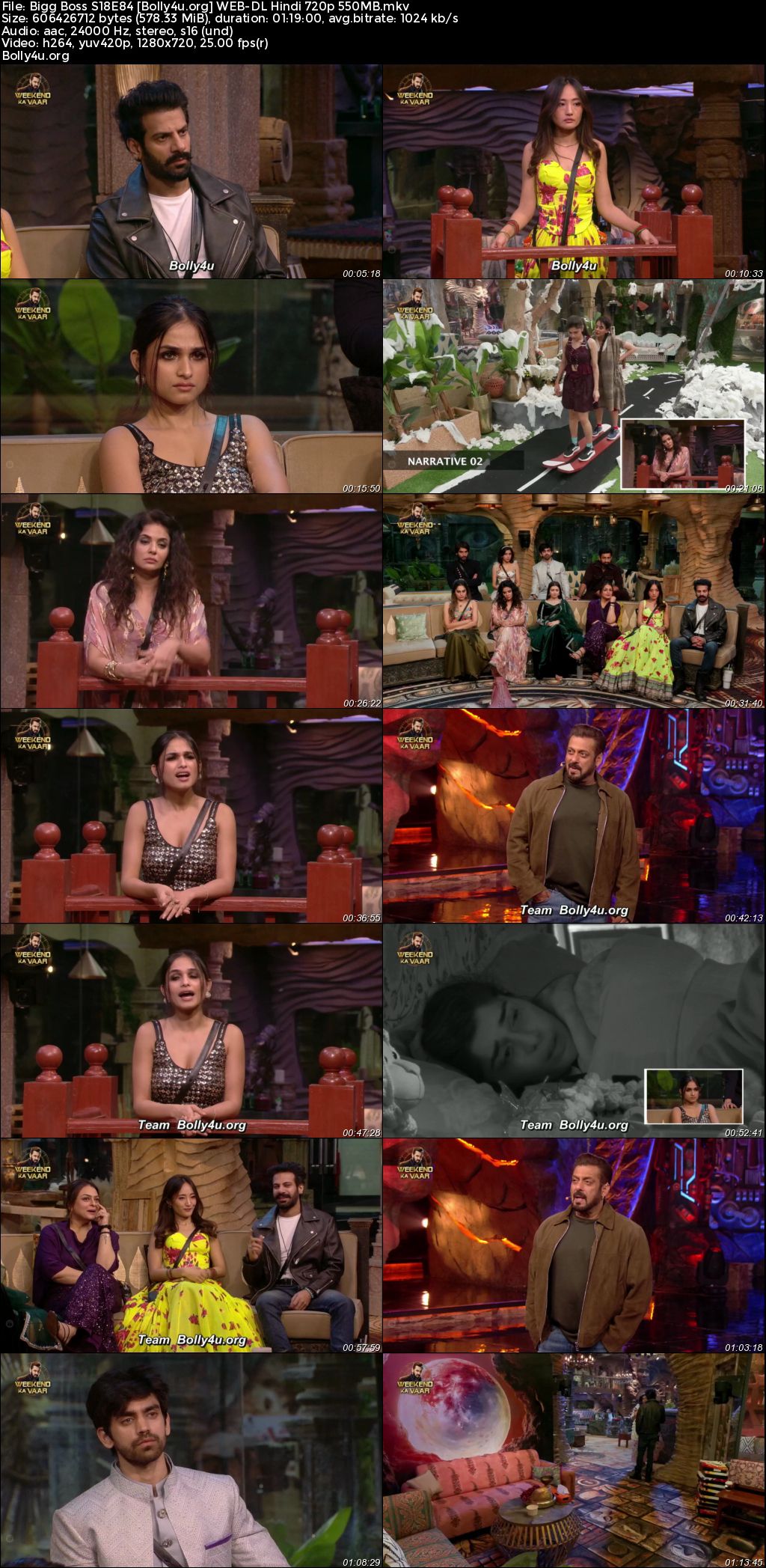 Bigg Boss 2024 WEB-DL Hindi S18E84 Download 720p 480p